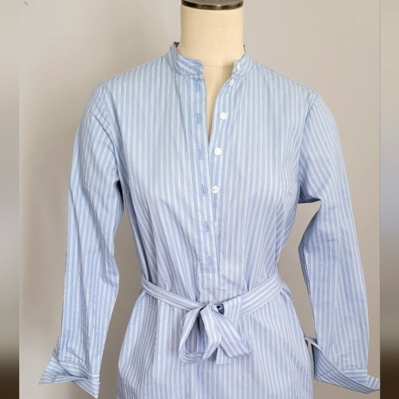 Michael Kors Belted Poplin Button-up Shirt Dress - Picture 4 of 12